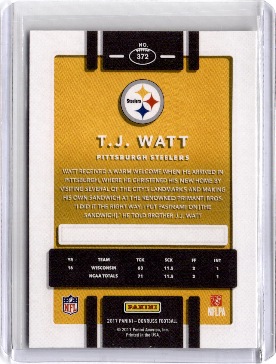 2017 Donruss #372 T.J. Watt