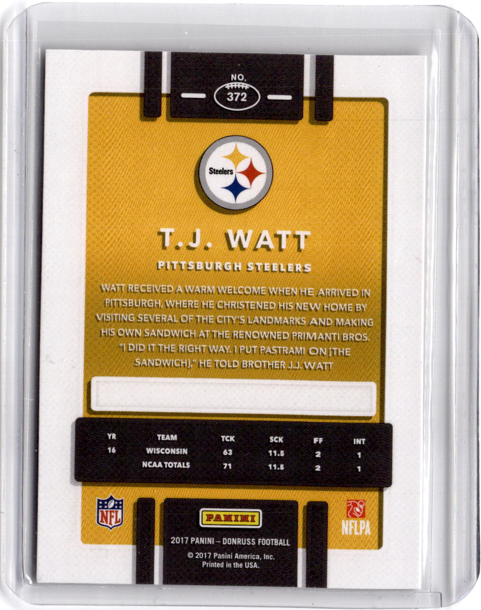 2017 Donruss #372 T.J. Watt