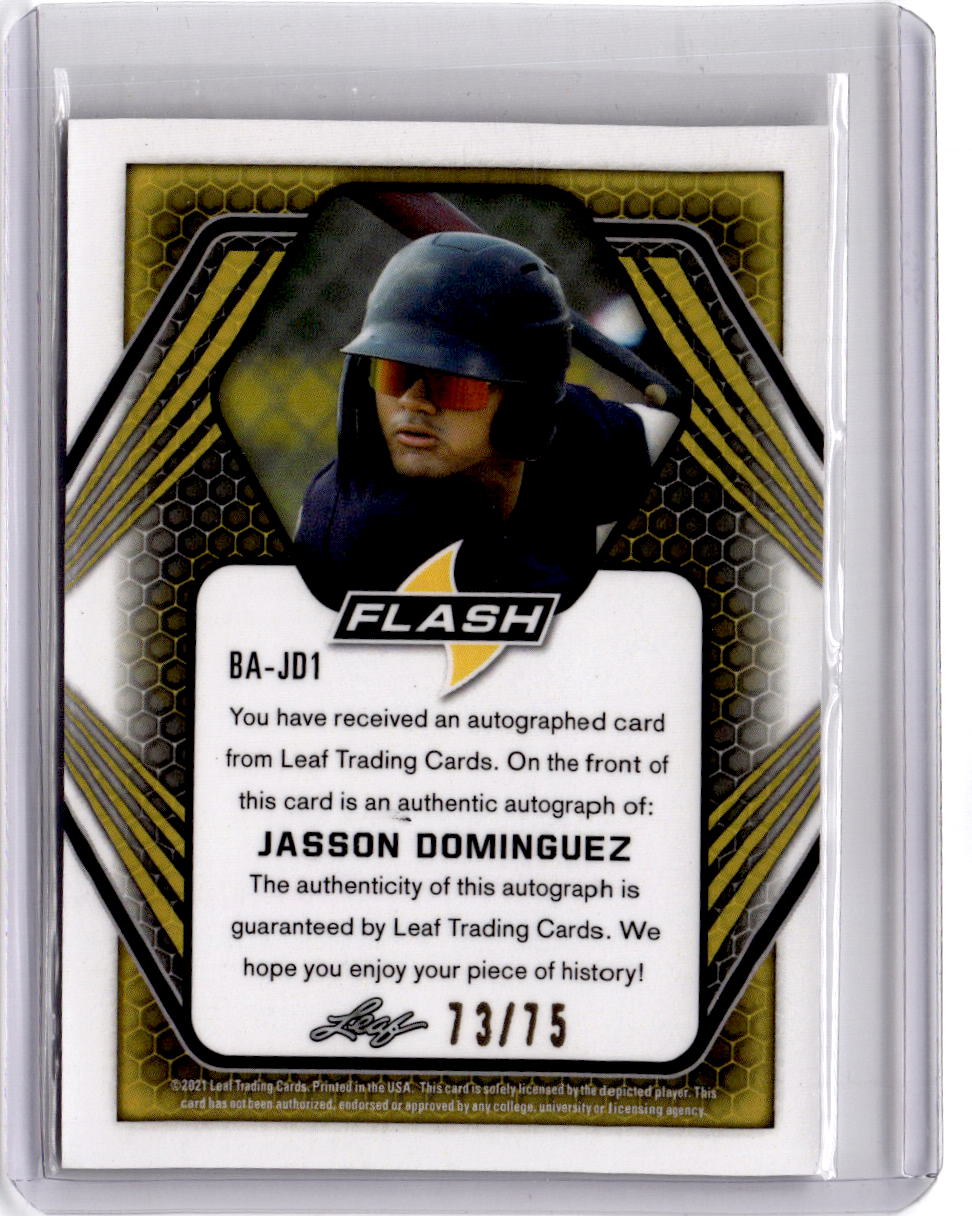 2021 Leaf Valiant #BA-JD1 Jasson Dominguez Navy Blue