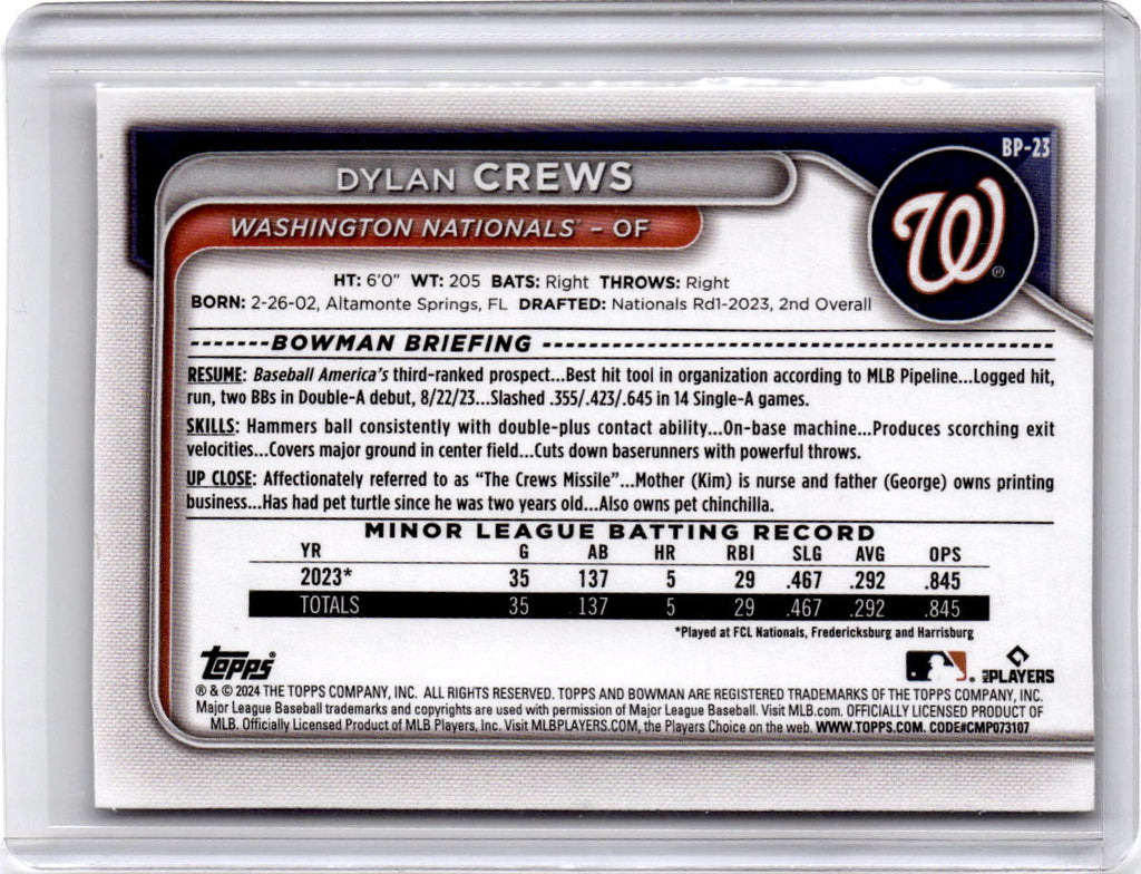 2024 Bowman #BP-23 Dylan Crews Prospects