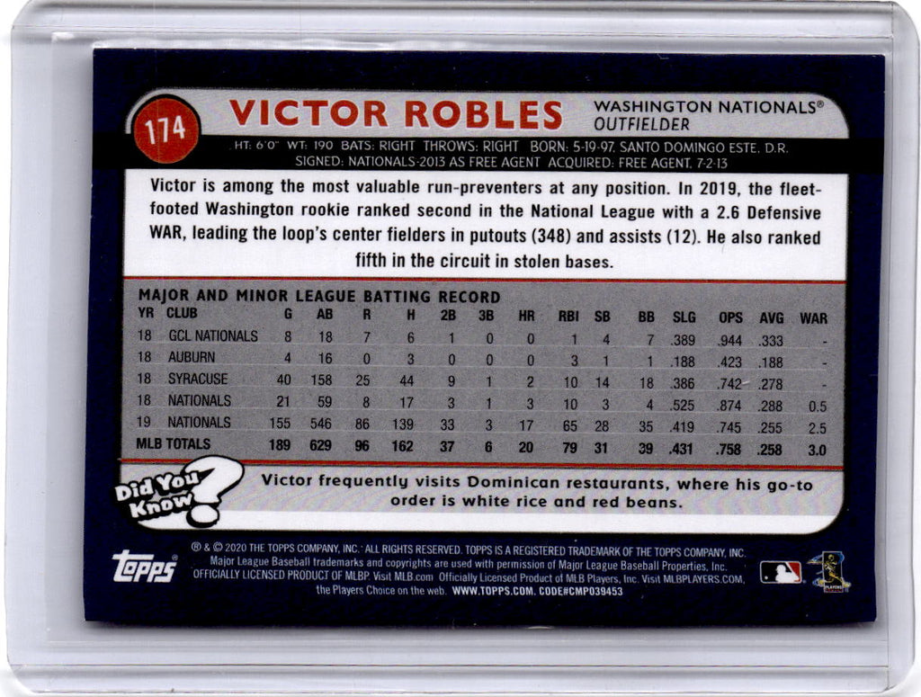 2020 Topps Big League #174 Victor Robles Rainbow Foil #/100