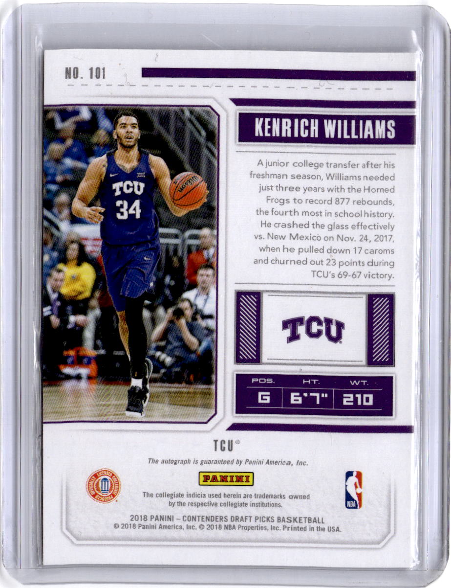 2018 Panini Contenders Draft Picks #101 Kenrich Williams