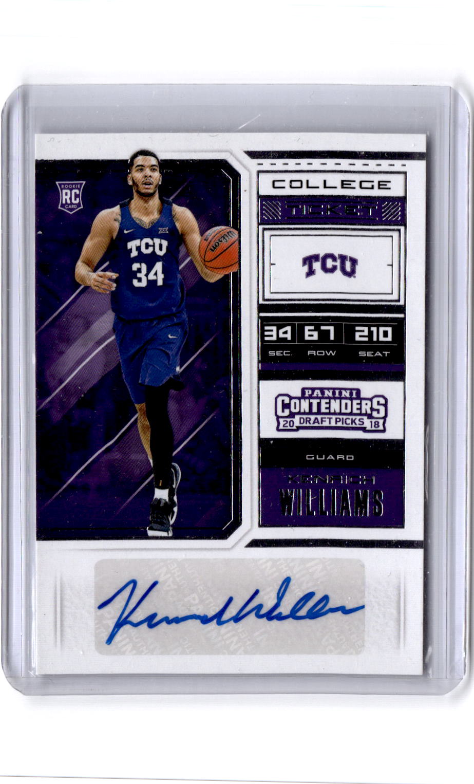 2018 Panini Contenders Draft Picks #101 Kenrich Williams