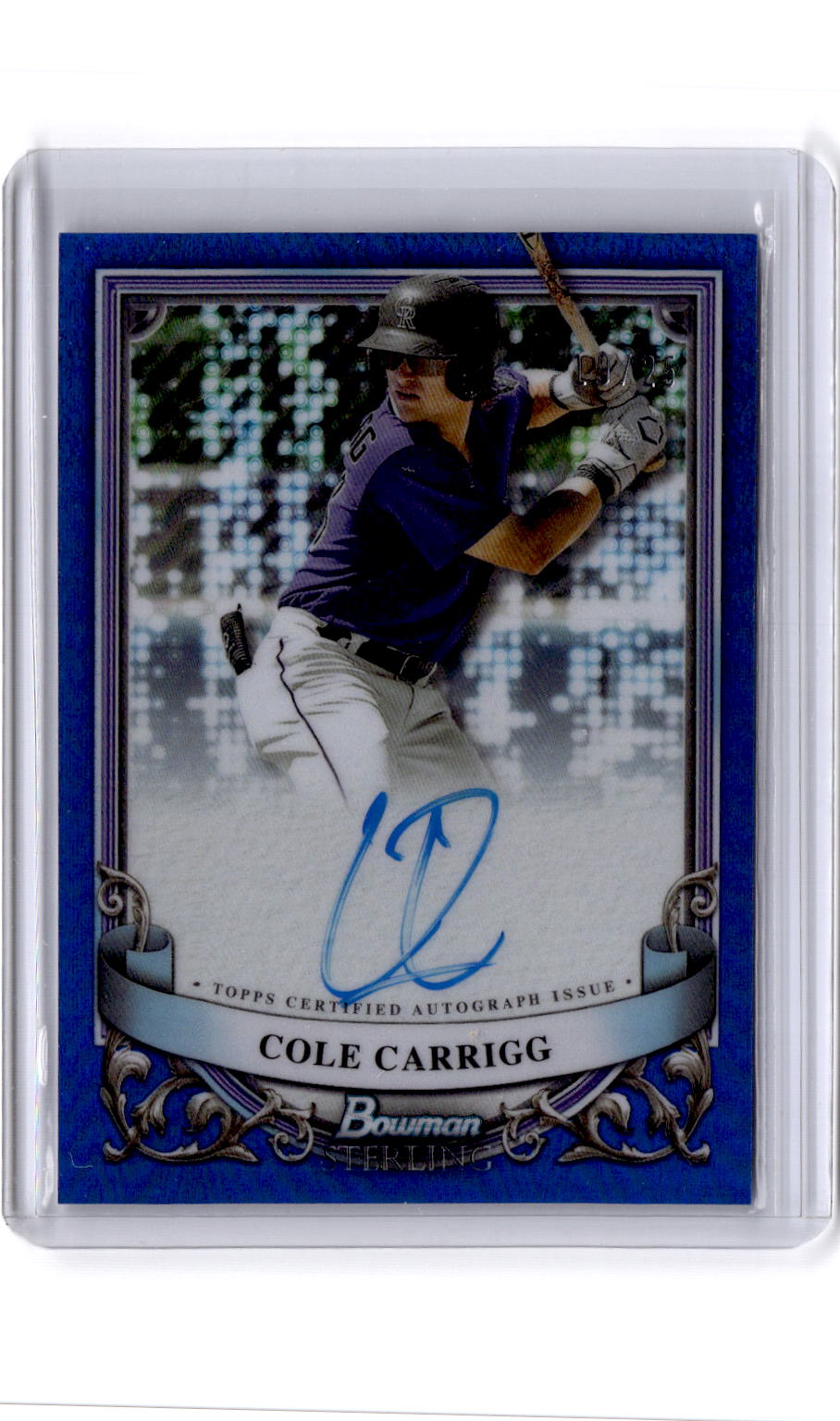 2024 Bowman Sterling #PA-CC Cole Carrigg Prospect Autographs Blue/25