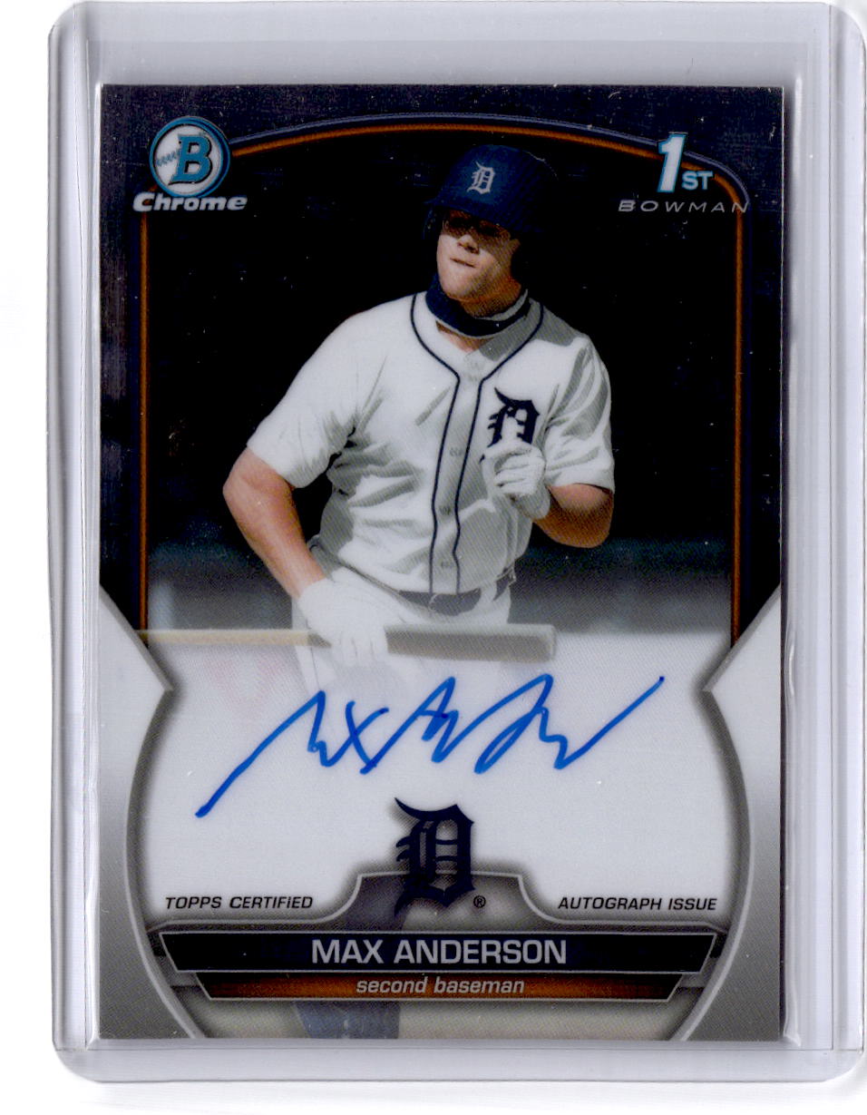2023 Bowman Draft #CDA-MA Max Anderson Chrome Prospect Autographs