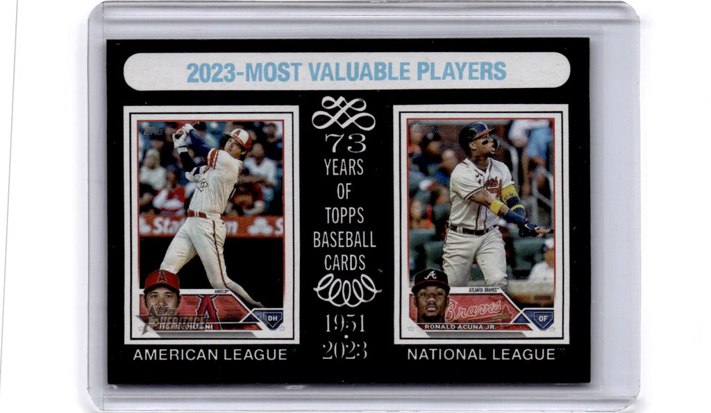 2024 Topps Heritage 2023 MVPs (Shohei Ohtani / Ronald Acuña Jr.) Black Border