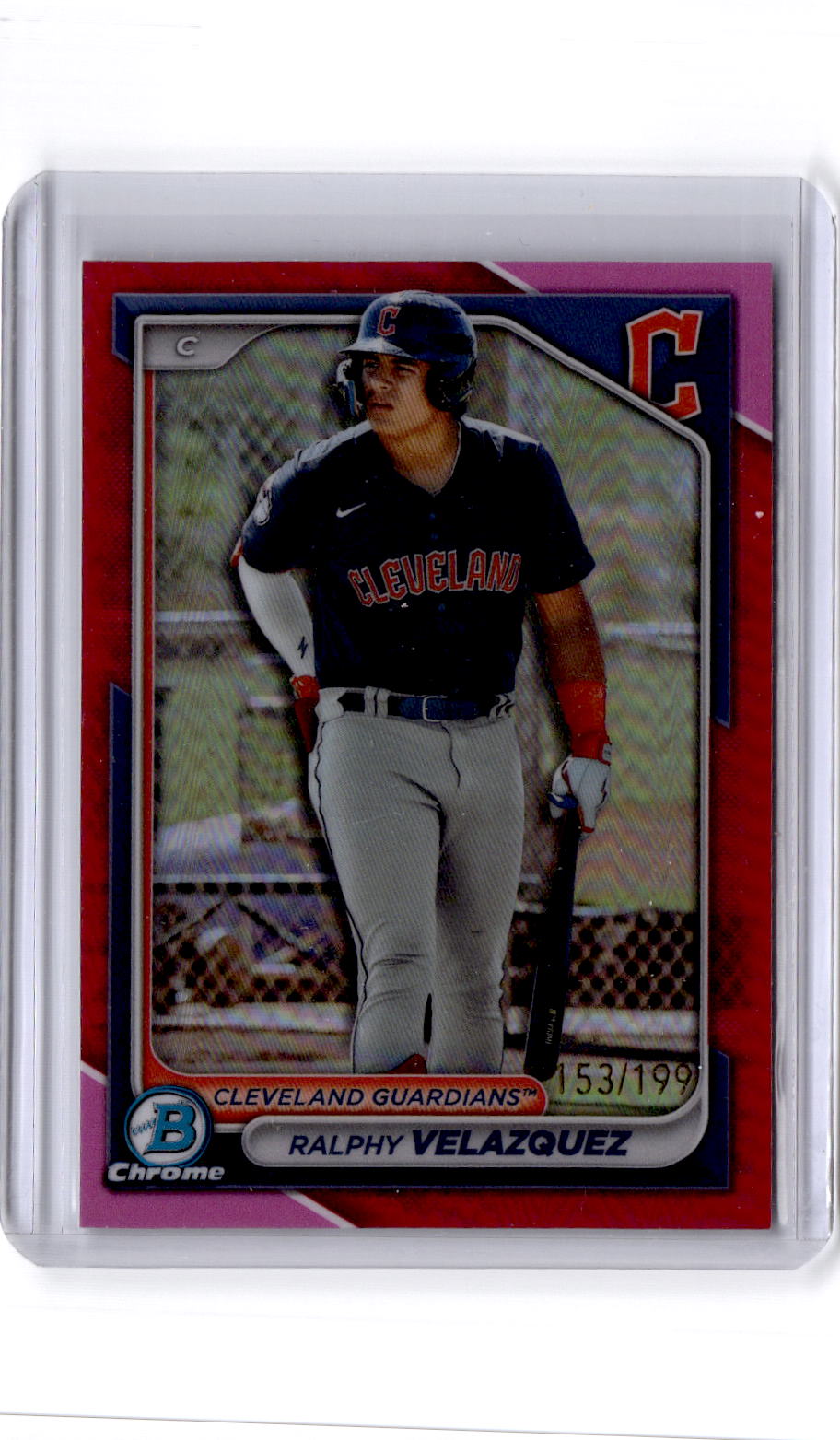 2024 Bowman #BCP-29 Ralphy Velazquez Chrome Prospects Fuchsia Refractors #/199