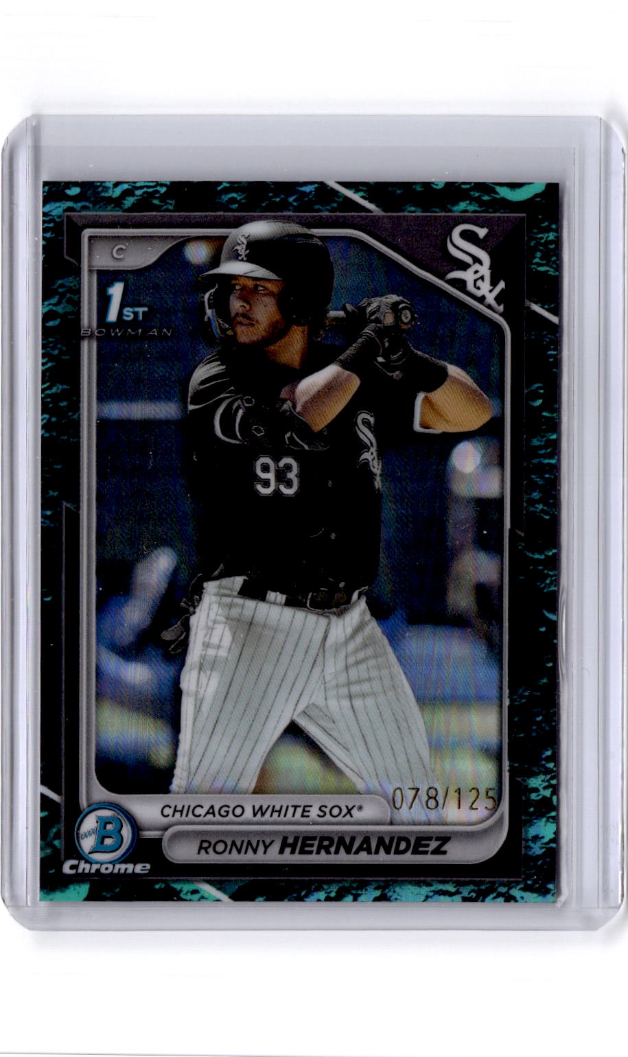 2024 Bowman #BCP-92 Ronny Hernandez Chrome Prospects Aqua Lunar Refractors #/125