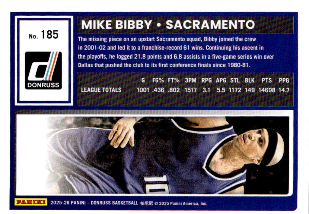 2025-26 Donruss #185 Mike Bibby Holo Laser #/199