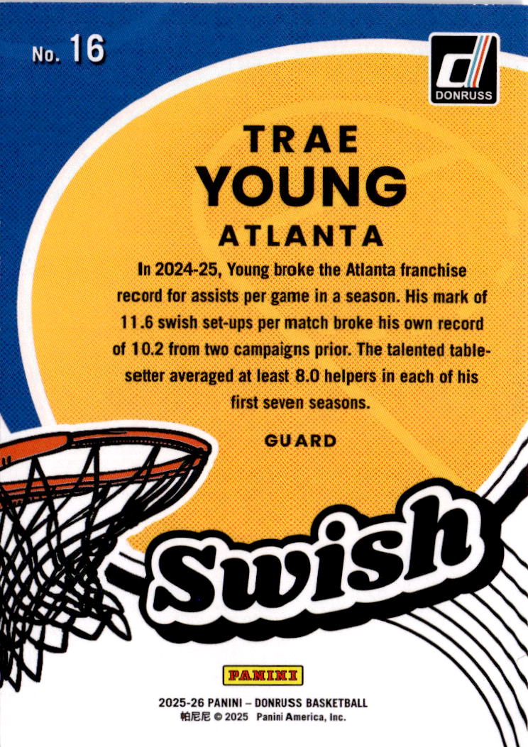 2025-26 Donruss #16 Trae Young Swish Hyper #/125