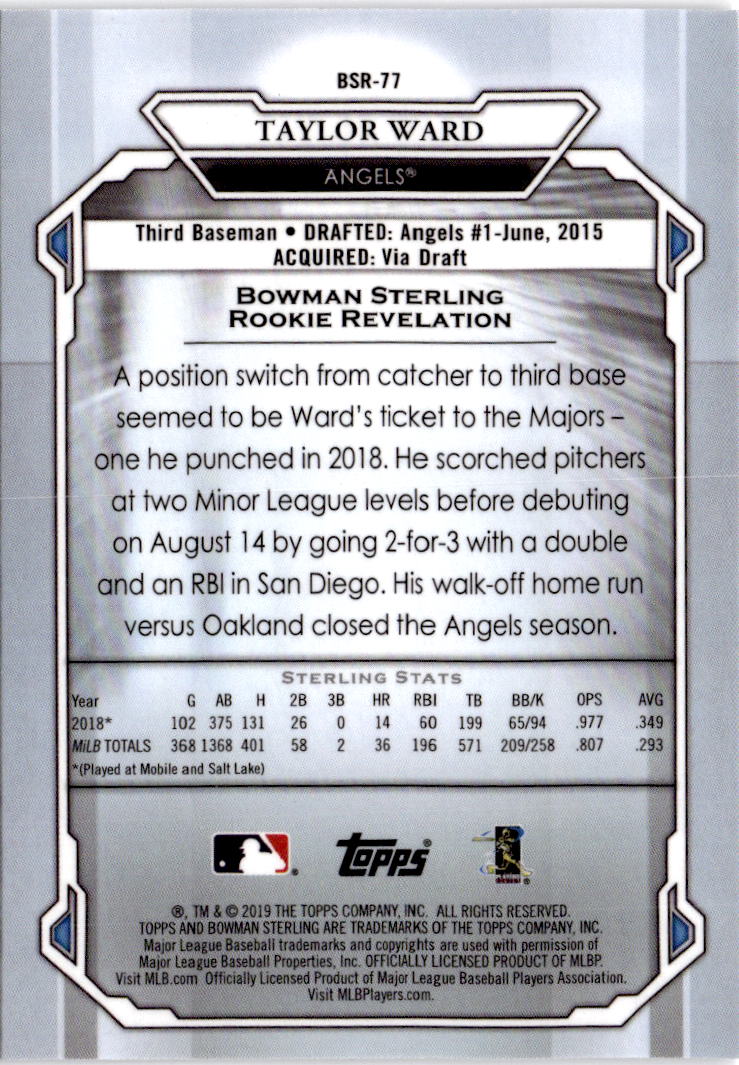 2019 Bowman Sterling #BSR-77 Taylor Ward