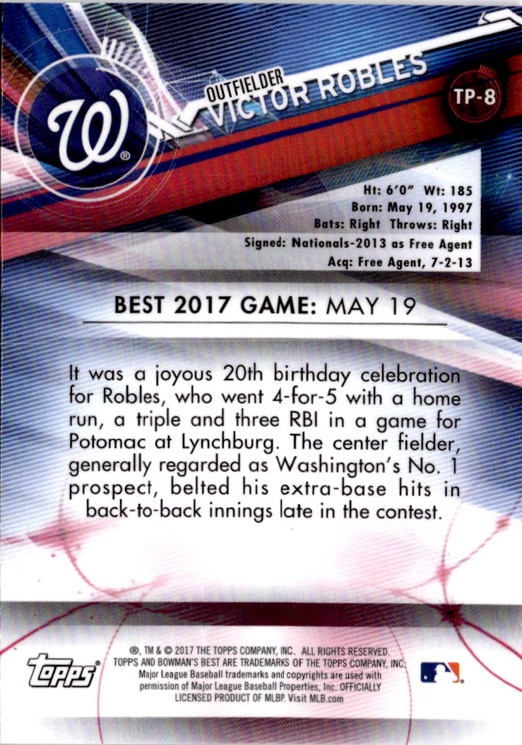 2017 Bowman's Best #TP-8 Victor Robles Top Prospects