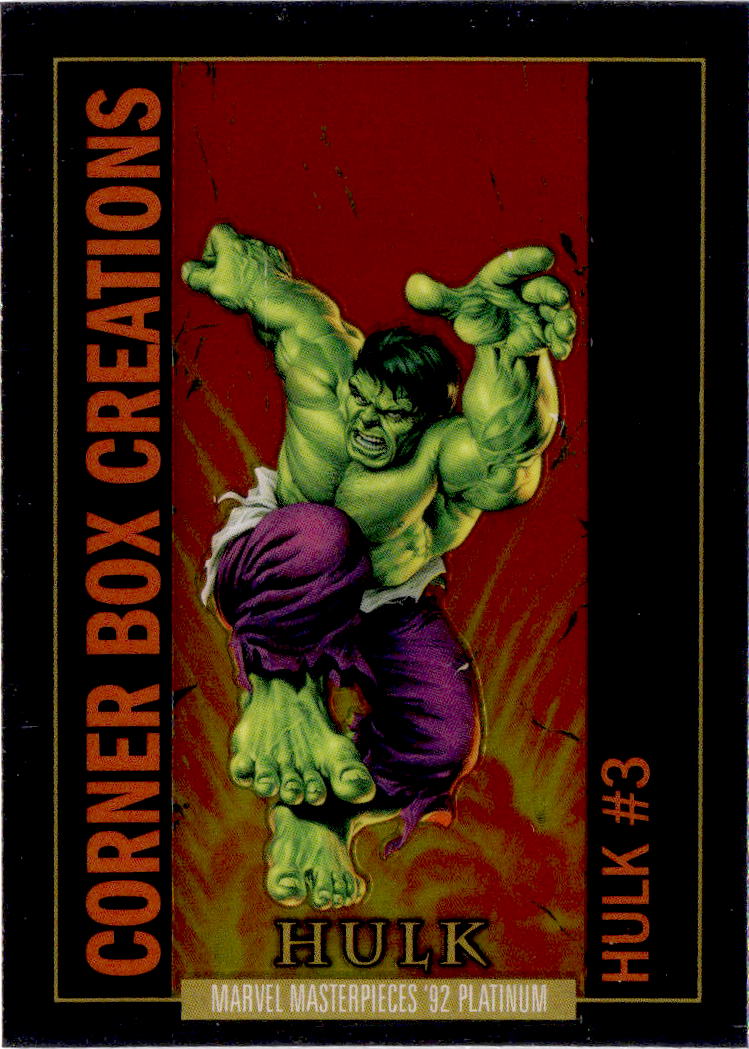 2024 Upper Deck Marvel Masterpieces '92 Platinum #CB-1 Hulk Corner Box Creations