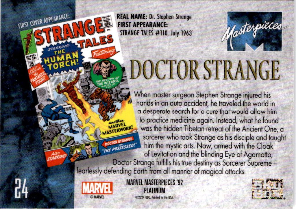 2024 Upper Deck Marvel Masterpieces '92 Platinum #24 Doctor Strange