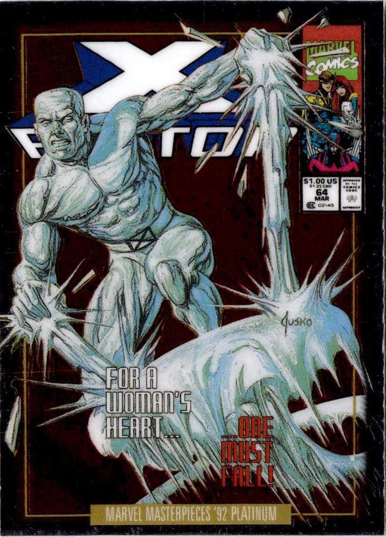 2024 Upper Deck Marvel Masterpieces '92 Platinum #40-V Iceman Variant Cover