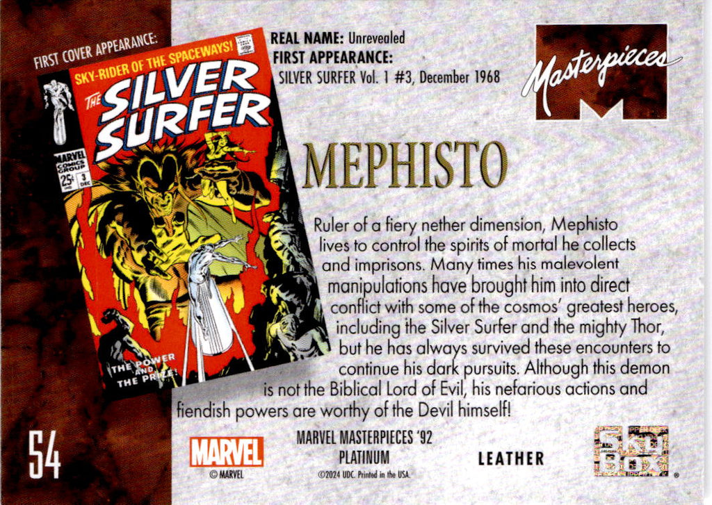 2024 Upper Deck Marvel Masterpieces '92 Platinum #27 Dormammu Canvas