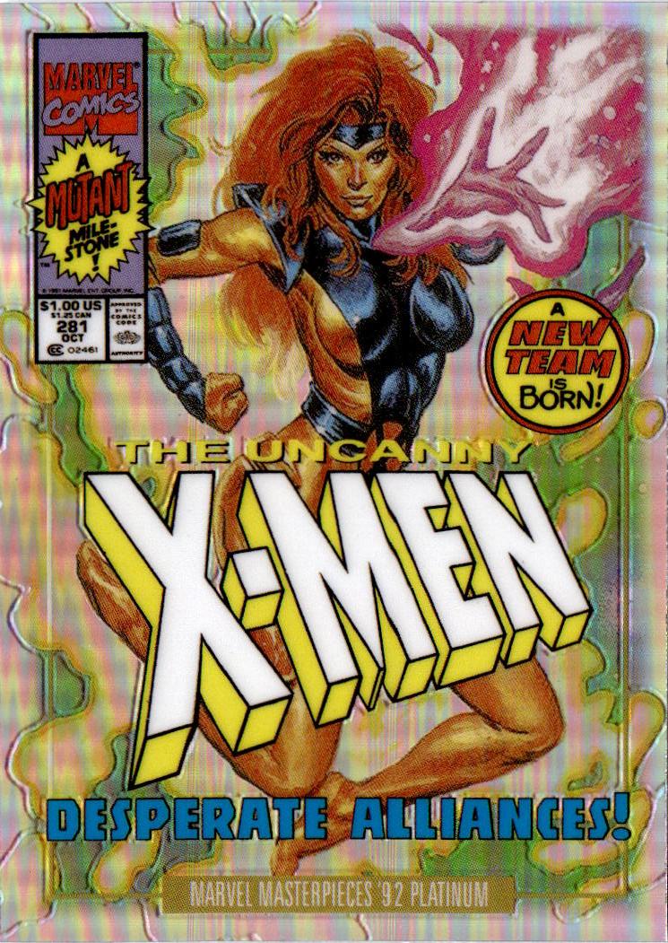 2024 UD Marvel Masterpieces '92 Platinum Jean Grey Variant Cover Rainbow