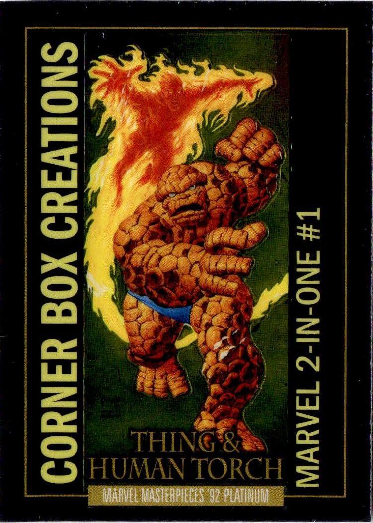 2024 UD Masterpieces '92 Platinum Thing & Human Torch Corner Box Creations