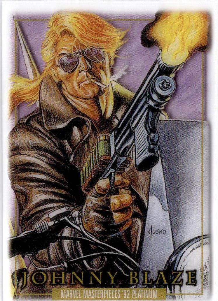 2024 Upper Deck Marvel Masterpieces '92 Platinum #2 Johnny Blaze Clear Cut