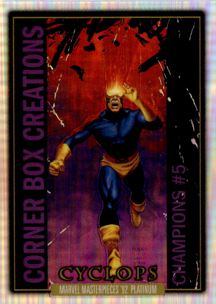 2024 UD Masterpieces '92 Platinum Cyclops Corner Box Creations Rainbow