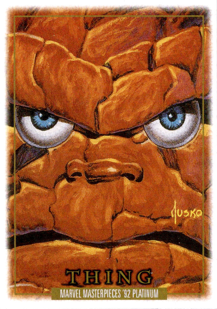 2024 Upper Deck Marvel Masterpieces '92 Platinum #91 Thing Leather