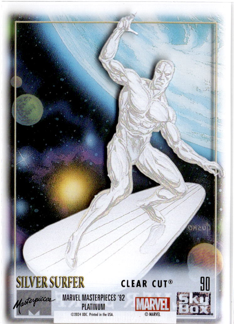 2024 Upper Deck Marvel Masterpieces '92 Platinum #90 Silver Surfer Clear Cut