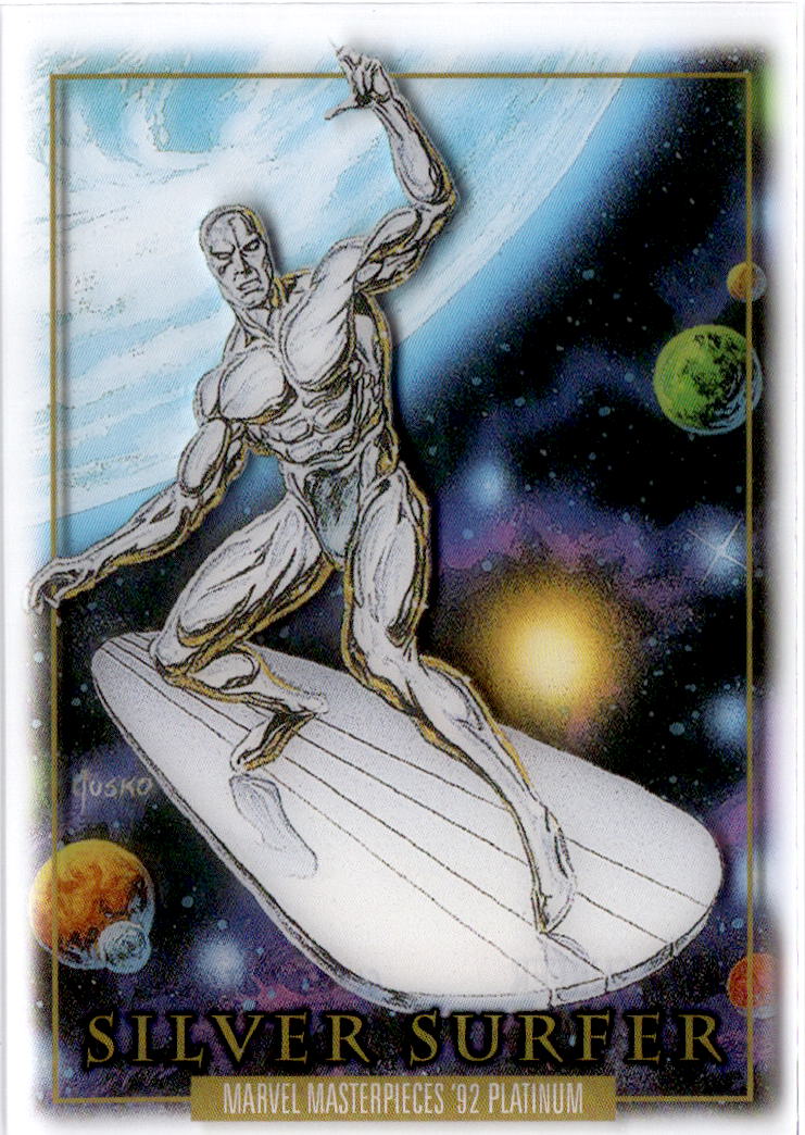 2024 Upper Deck Marvel Masterpieces '92 Platinum #90 Silver Surfer Clear Cut