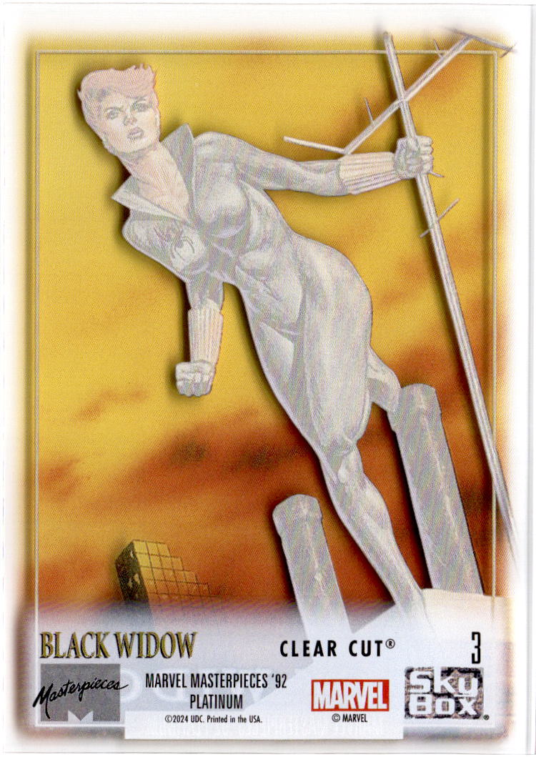 2024 Upper Deck Marvel Masterpieces '92 Platinum #3 Black Widow Clear Cut