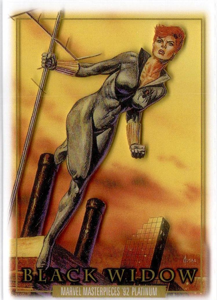 2024 Upper Deck Marvel Masterpieces '92 Platinum #3 Black Widow Clear Cut