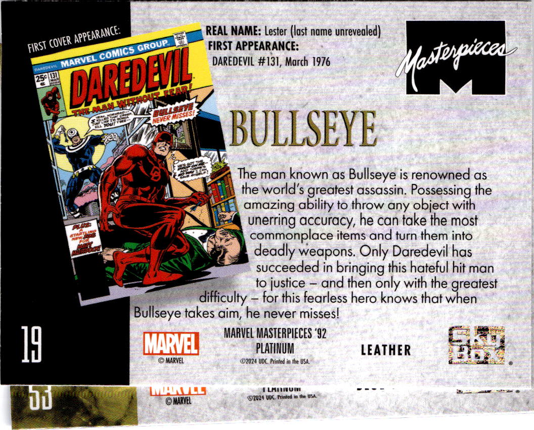 2024 Upper Deck Marvel Masterpieces '92 Platinum #53 Mojo Blue Traxx