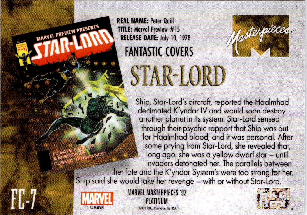 2024 UD Marvel Masterpieces '92 Platinum Marvel Preview (1975) #15 Covers