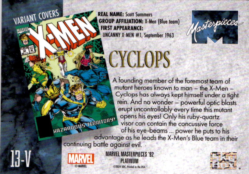 2024 Upper Deck Marvel Masterpieces '92 Platinum #13 Cyclops