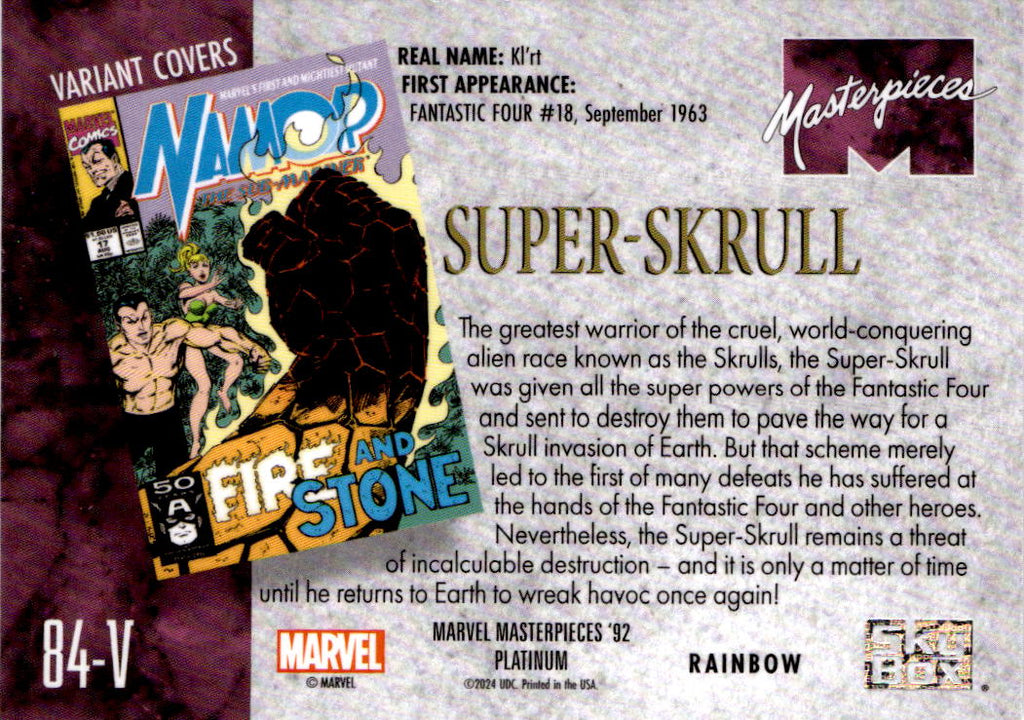 2024 Upper Deck Marvel Masterpieces '92 Platinum #84 Super Skrull Rainbow