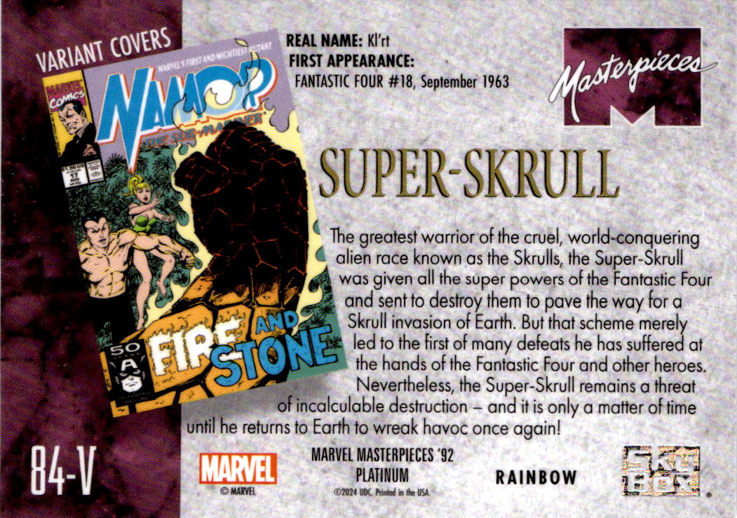 2024 Upper Deck Marvel Masterpieces '92 Platinum #84 Super Skrull Rainbow