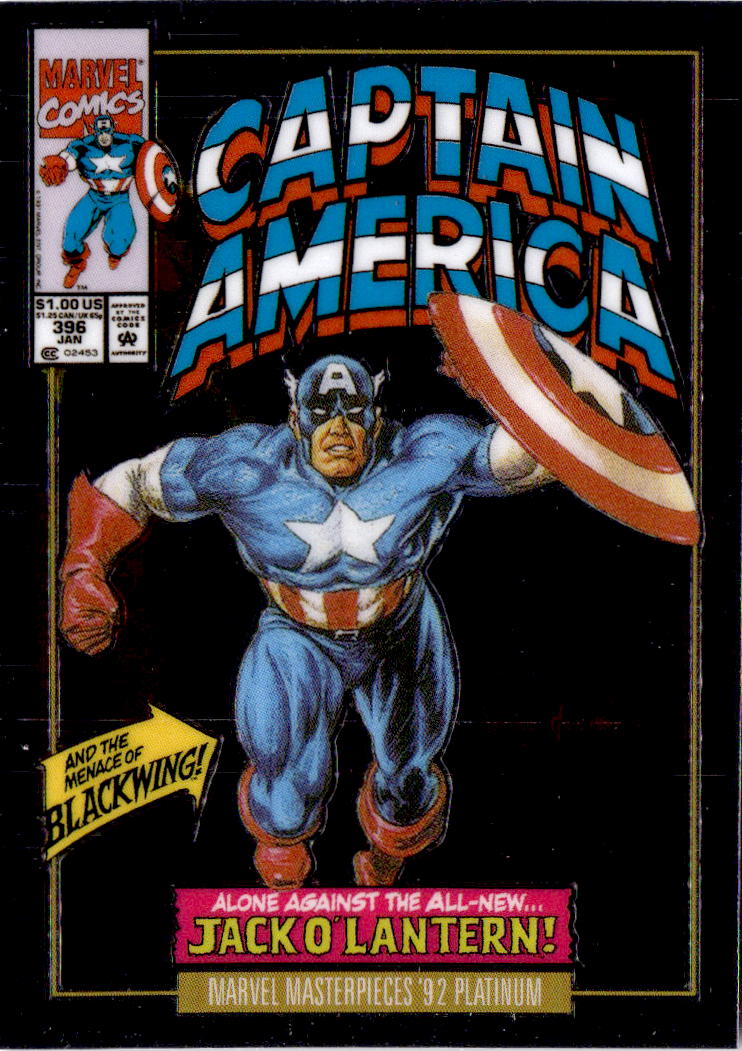 2024 UD Marvel Masterpieces '92 Platinum #16-V Captain America Variant Cover