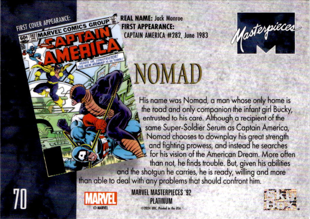 2024 Upper Deck Marvel Masterpieces '92 Platinum #70 Nomad