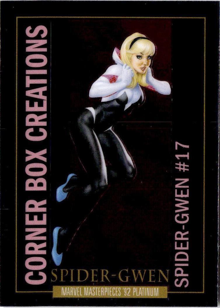 2024 UD Marvel Masterpieces '92 Platinum Ghost Spider Corner Box Creations