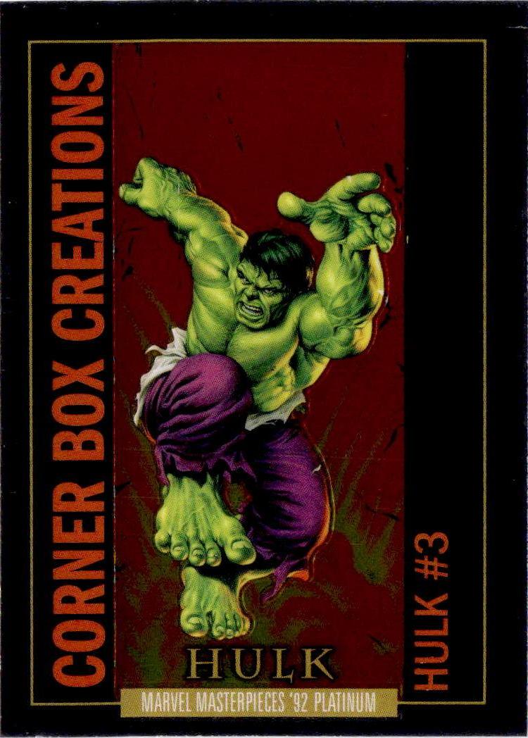 2024 Upper Deck Marvel Masterpieces '92 Platinum #CB-1 Hulk Corner Box Creations