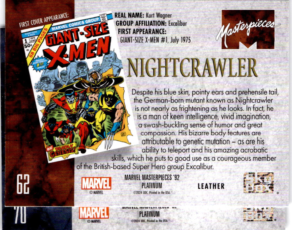2024 Upper Deck Marvel Masterpieces '92 Platinum #70 Nomad