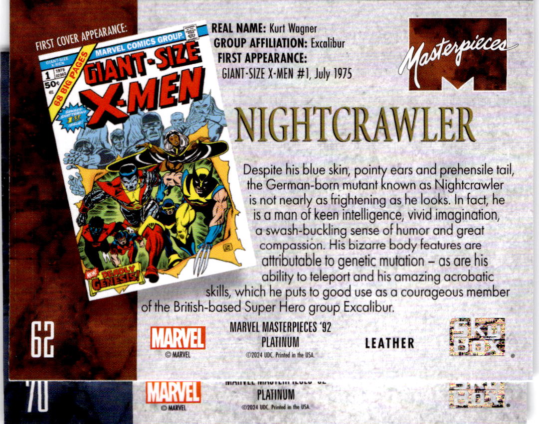 2024 Upper Deck Marvel Masterpieces '92 Platinum #70 Nomad