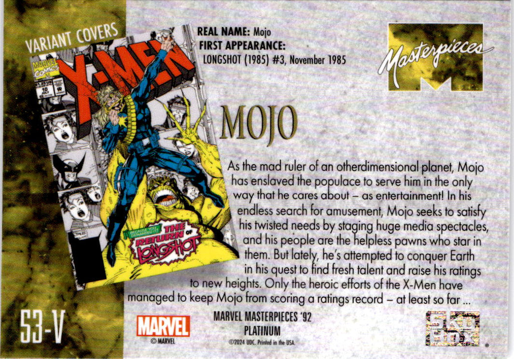 2024 Upper Deck Marvel Masterpieces '92 Platinum #53-V Mojo Variant Cover