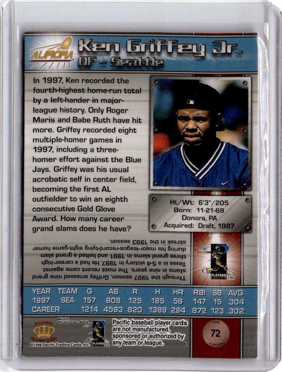 1998 Pacific Aurora #72 Ken Griffey Jr.