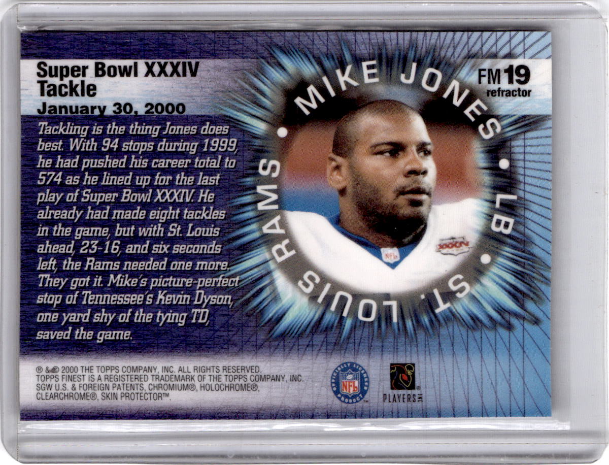 2000 Finest #FM19 Mike Jones Finest Moments Refractors