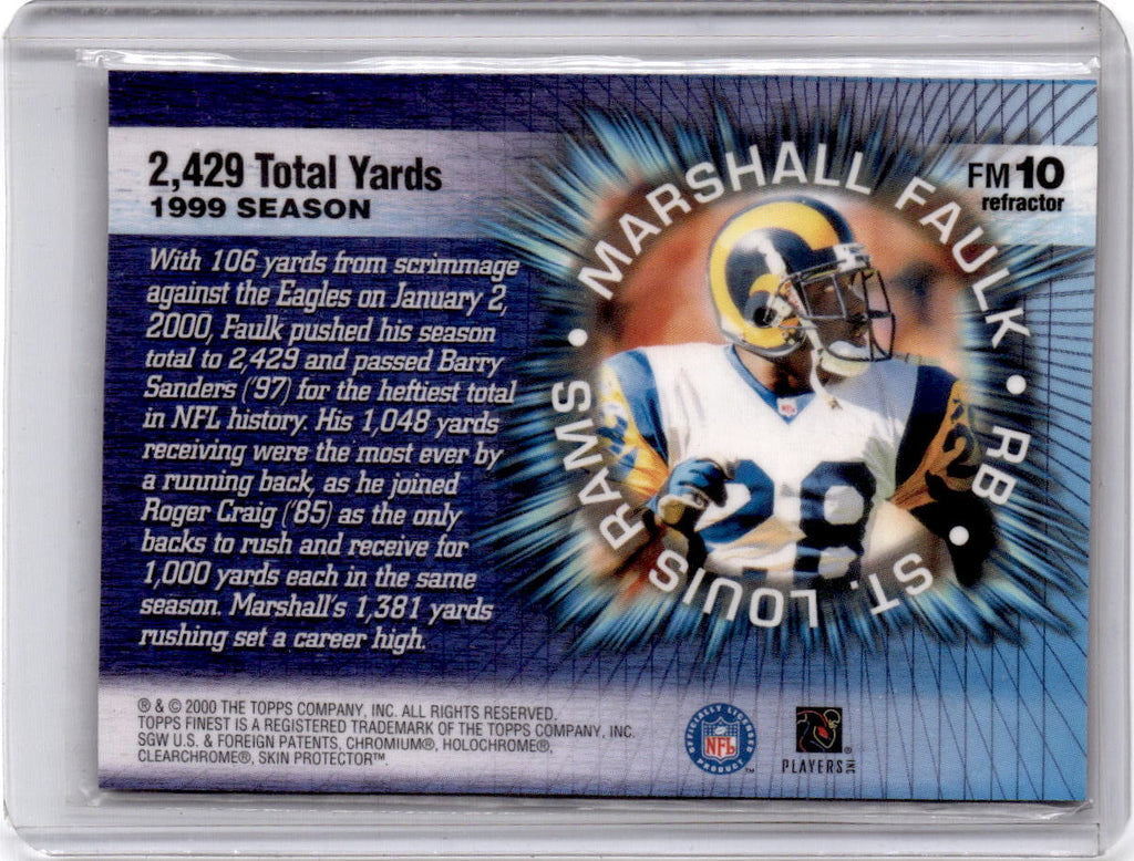 2000 Finest #FM10 Marshall Faulk Finest Moments Refractors