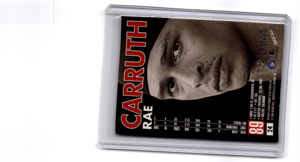 1998 SkyBox Premium #24 Rae Carruth Star Rubies #/50