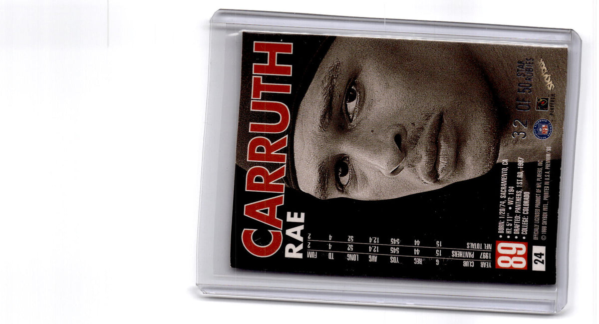 1998 SkyBox Premium #24 Rae Carruth Star Rubies #/50
