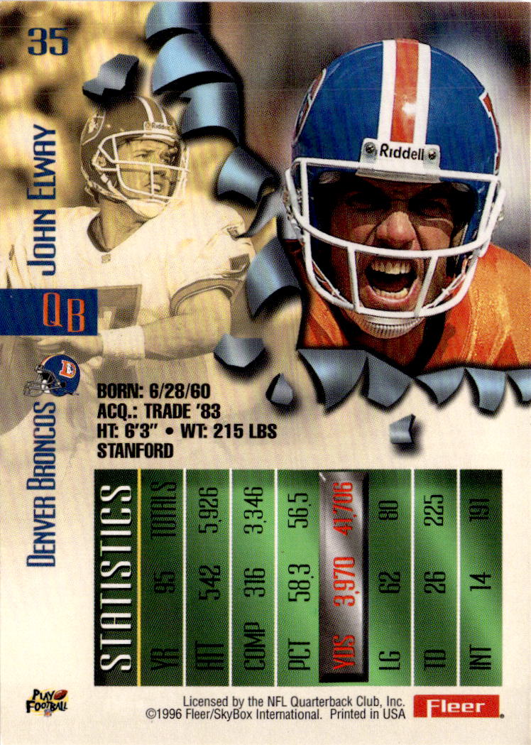1996 Fleer Metal #35 John Elway