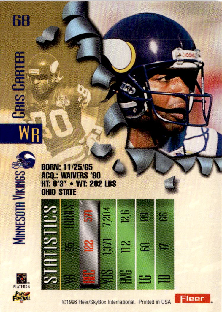 1996 Fleer Metal #68 Cris Carter