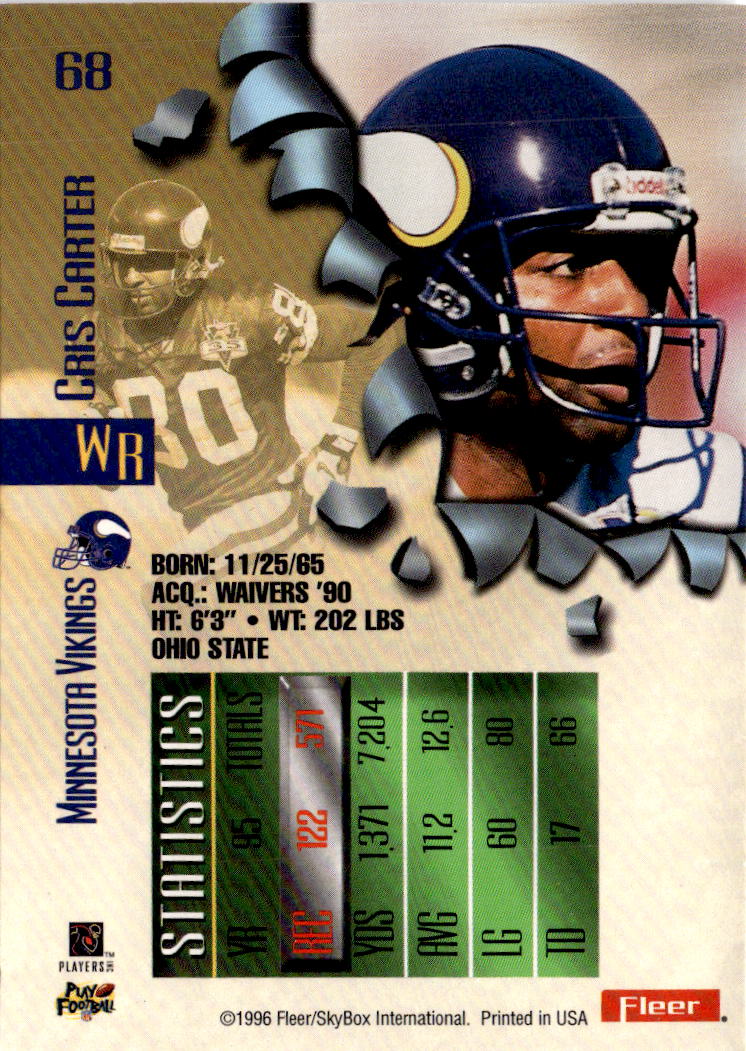 1996 Fleer Metal #68 Cris Carter
