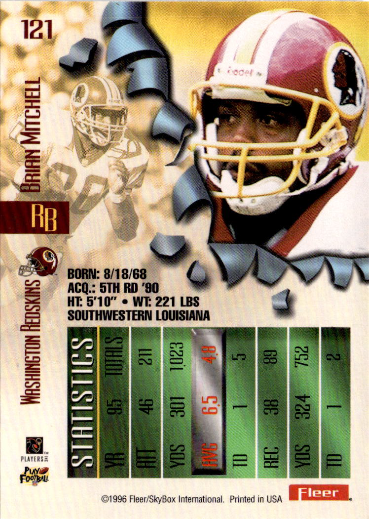 1996 Fleer Metal #121 Brian Mitchell